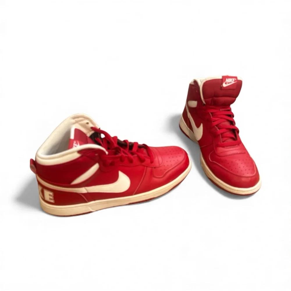 Nike Court Force High Red White sneakers extremely RARE Mens size‎ 13 Athletic